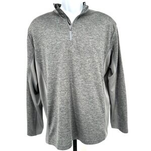 HUK Fishing Mens M Volcanic Ash Heather Long Sleeve 1/4 Zip Performance Pullover
